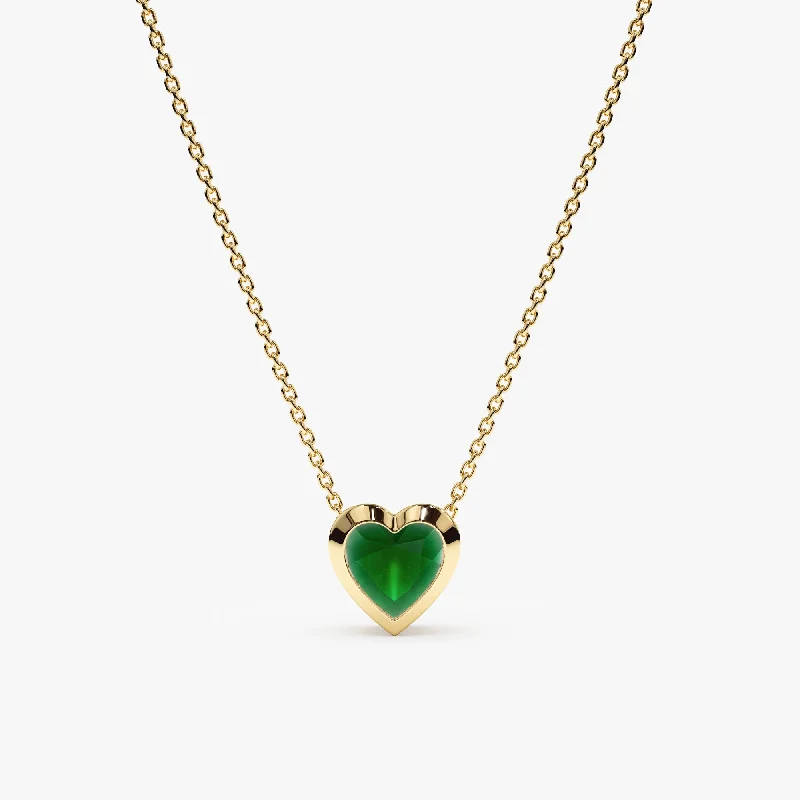 Emerald Heart Necklace, Ashly