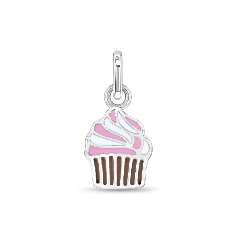 Ename Whipped Cupcake Charm Kids / Children's / Girls for Charm Bracelet - Sterling Silver