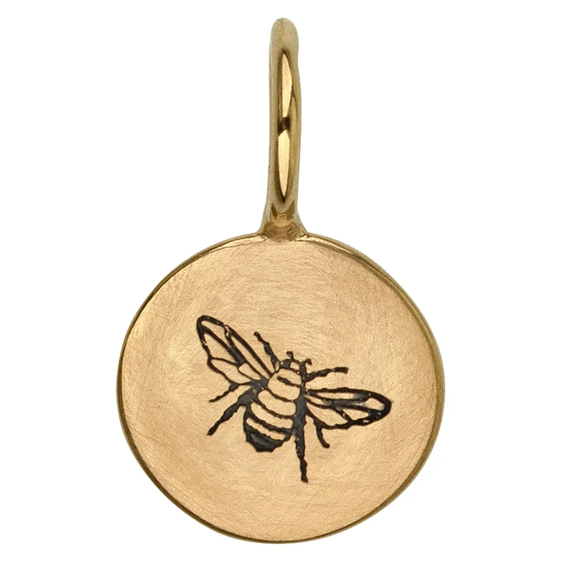 Gold Bee Round Charm