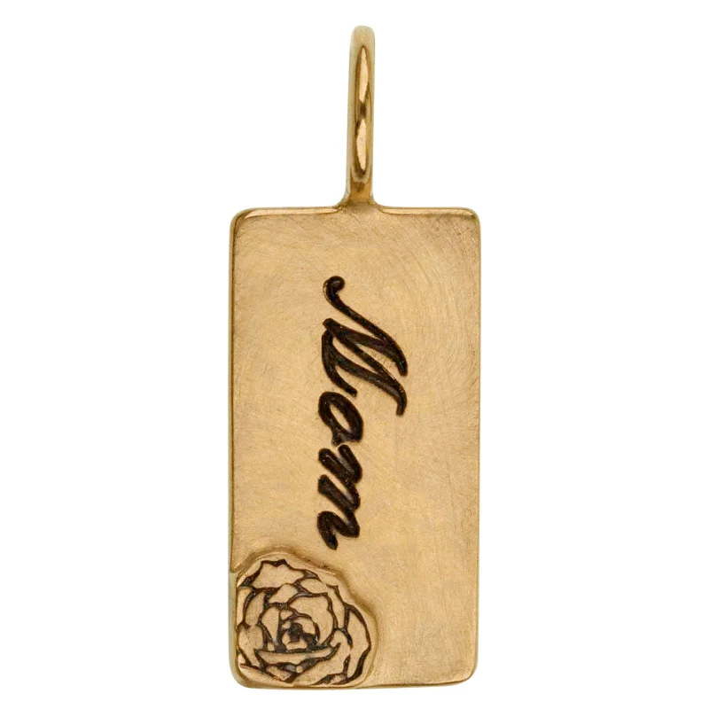 Gold Rose Mom ID Tag