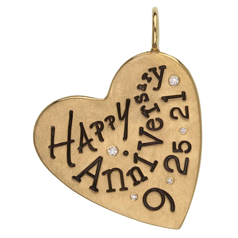 Happy Anniversary Heart Charm