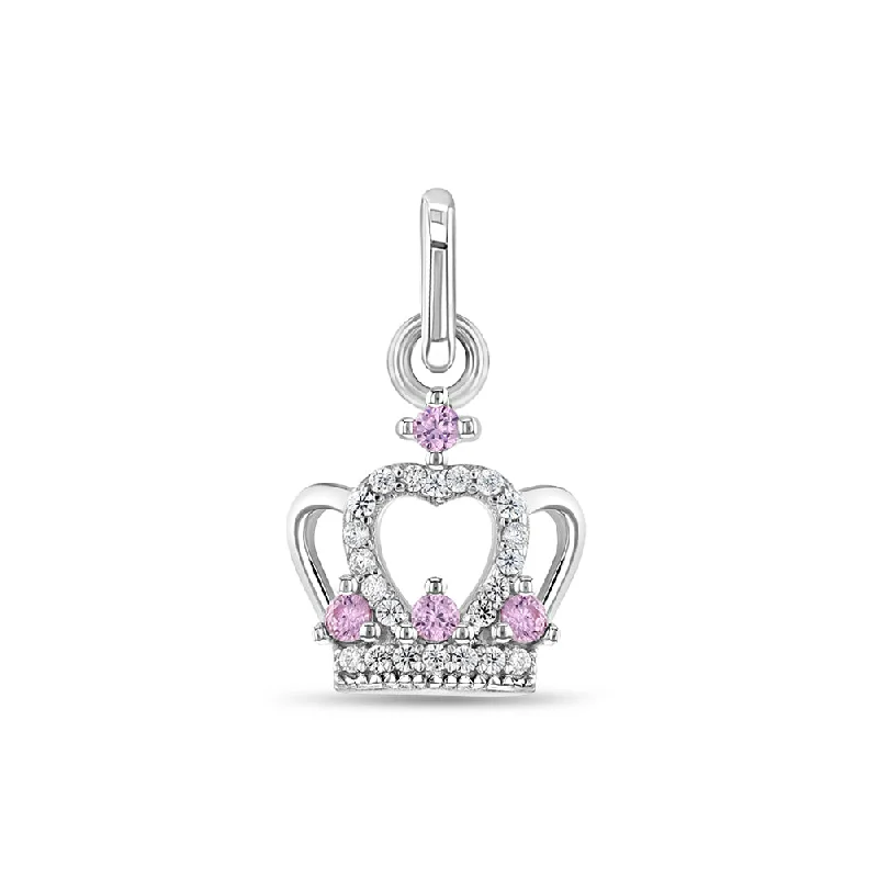 Jeweled Crown Charm Kids / Children's / Girls for Charm Bracelet - Sterling Silver