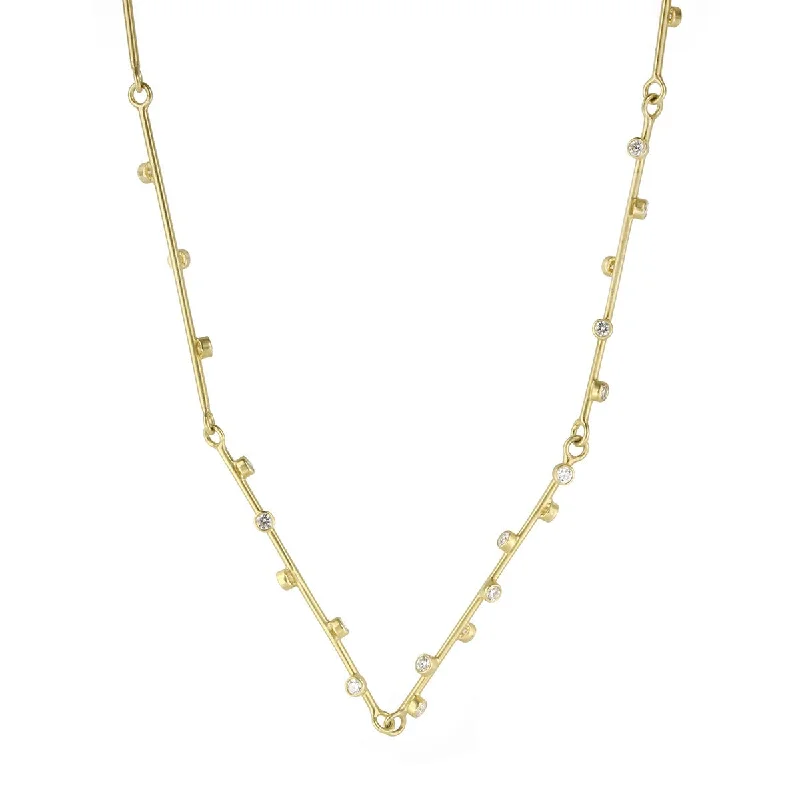 Gold "Grand Searchlight" Necklace with Diamond Details