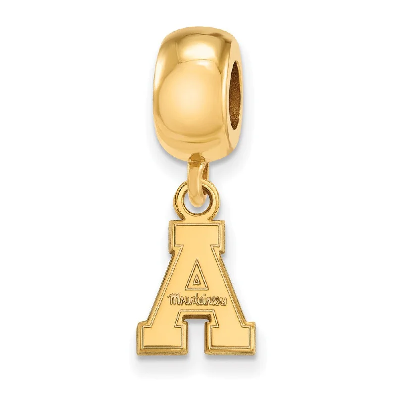 14k Gold Plated Silver Appalachian State U XS 'A' Dangle Bead Charm