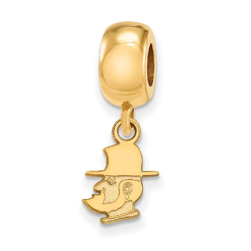 14k Gold Plated Silver Appalachian State U XS Dangle Bead Charm