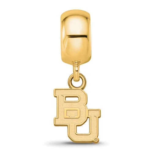 14k Gold Plated Silver Baylor Univ. XS 'BU' Dangle Bead Charm