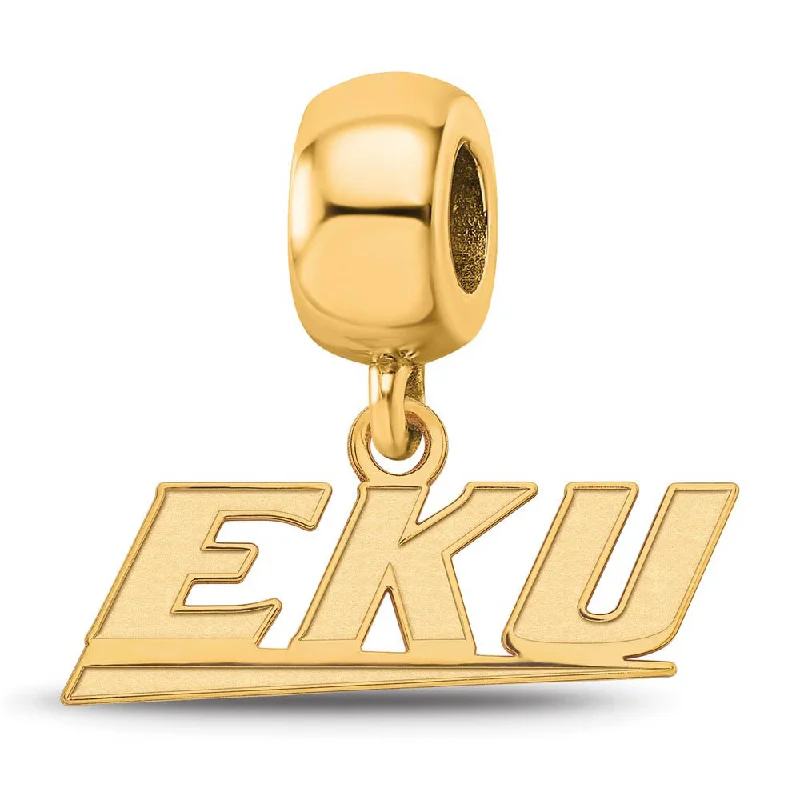 14k Gold Plated Silver Eastern Kentucky U XS Dangle Bead Charm