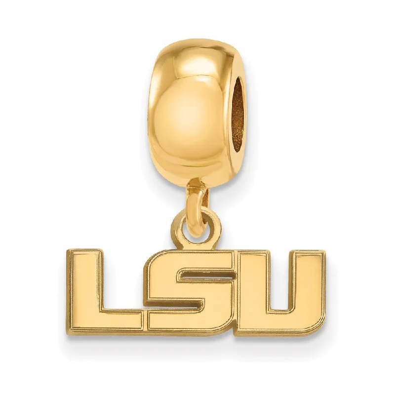 14k Gold Plated Silver Louisiana State Univ. XS LSU Dangle Bead Charm