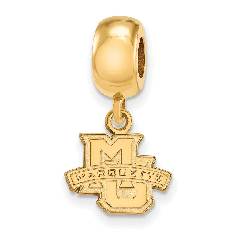 14k Gold Plated Silver Marquette Univ. XS 'MU' Dangle Bead Charm