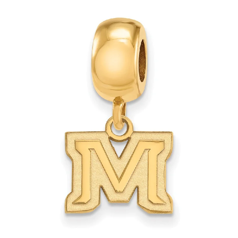 14k Gold Plated Silver Montana State University XS Dangle Bead Charm