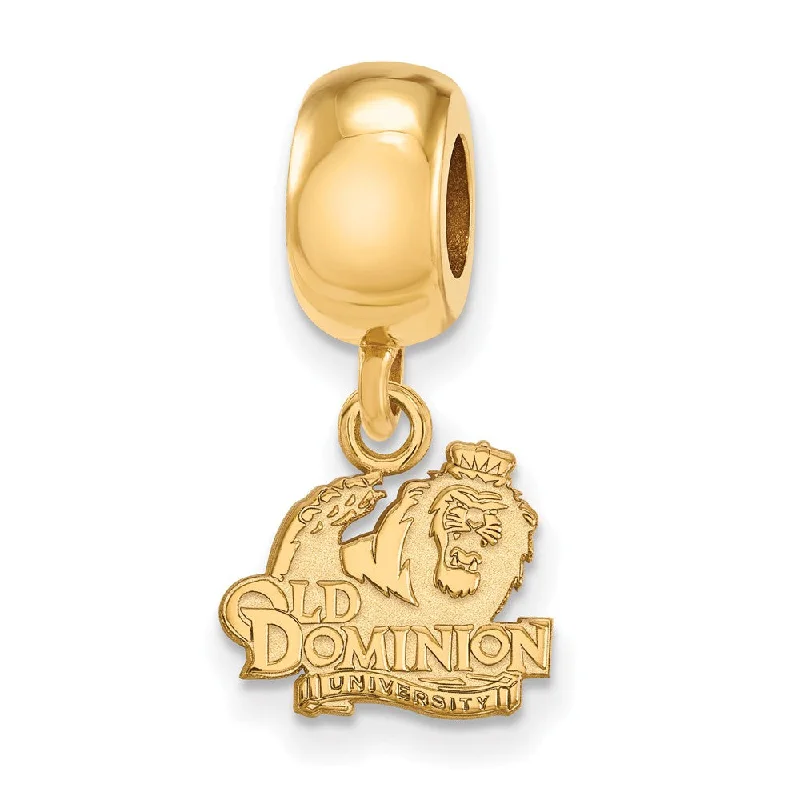 14k Gold Plated Silver Old Dominion Univ. XS Logo Dangle Bead Charm