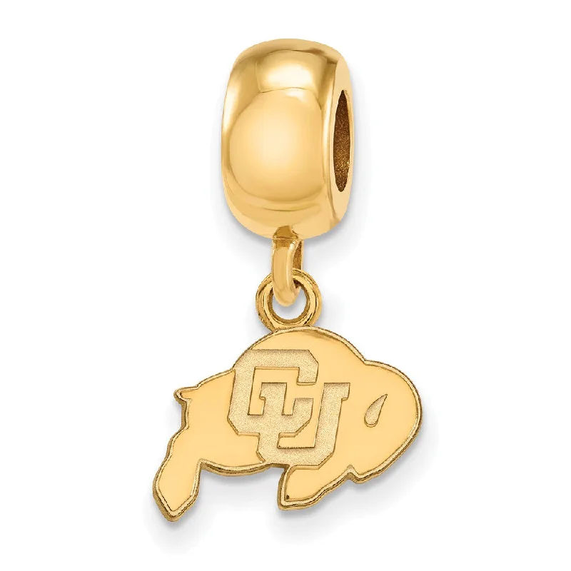 14k Gold Plated Silver Univ. of Colorado XS Buffalo Dangle Bead Charm