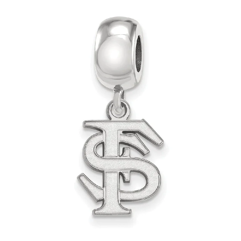 Sterling Silver Florida State Univ. Small 'FS' Dangle Bead Charm