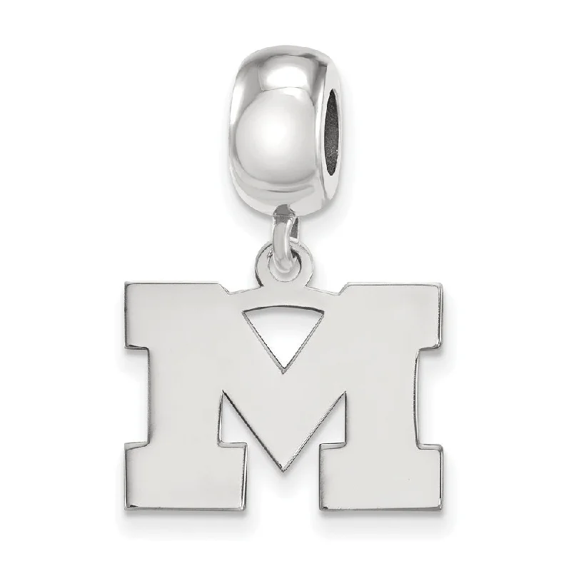 Sterling Silver Michigan (Univ of) Small Dangle Bead Charm