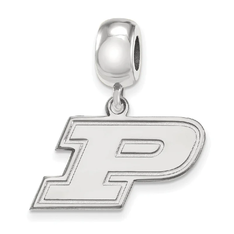 Sterling Silver Purdue Small 'P' Dangle Bead Charm