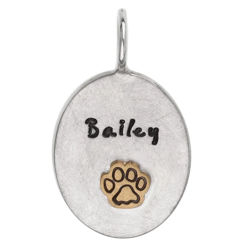 Pet Name Oval Charm