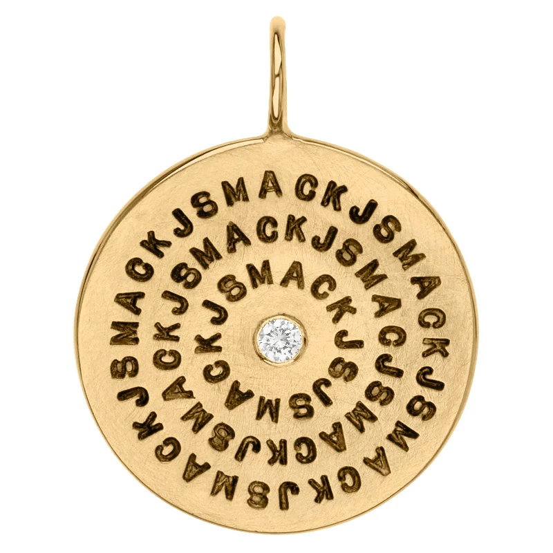 Repeated Initials Round Charm