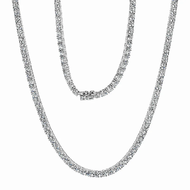 Round Brilliant necklace with 23.25 carats* of diamond simulants in sterling silver