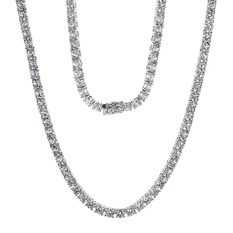 Round Brilliant necklace with 34.96 carats* of diamond simulants in sterling silver