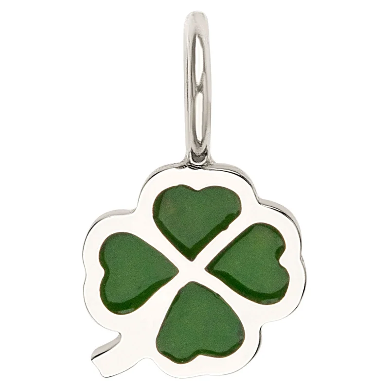 Silver Enamel Clover Charm