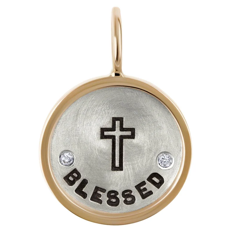 Silver & Gold Blessed Round Charm