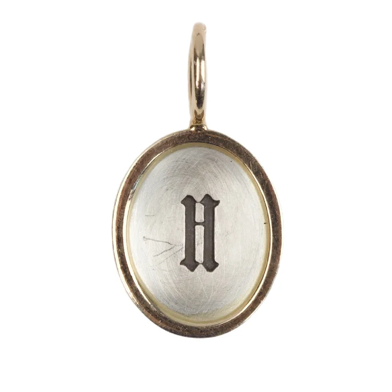 Single Initial Oval Charm