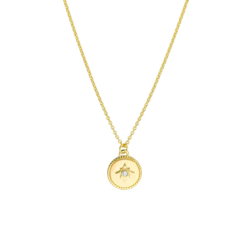 Small Star Medallion Necklace with Diamond