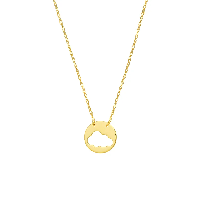 So You Cutout Cloud Mini Disk Adj Necklace