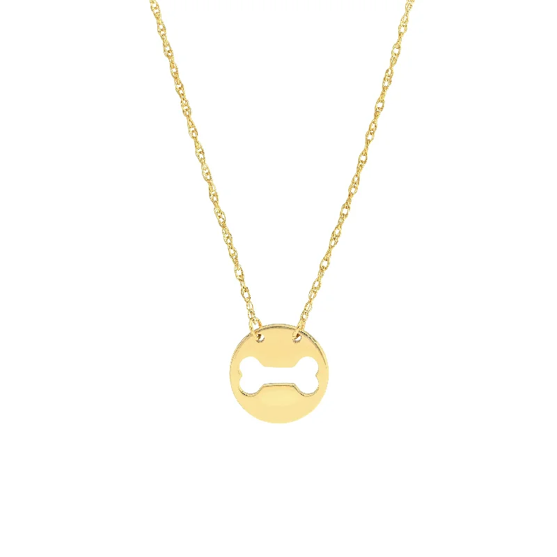 So You Cutout Dog Bone Mini Disk Necklace