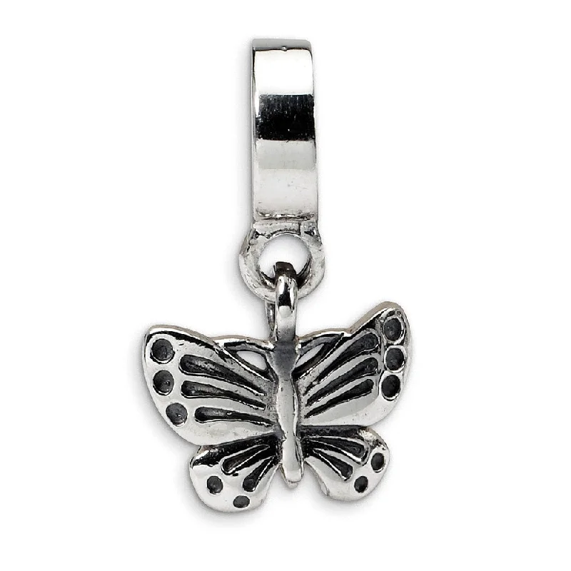 Sterling Silver Butterfly Dangle Bead Charm