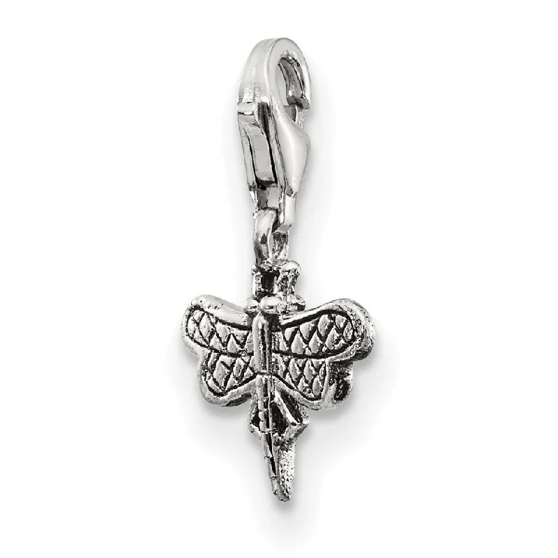 Sterling Silver Dragonfly Clip-on Bead Charm