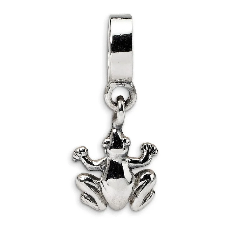 Sterling Silver Frog Dangle Bead Charm