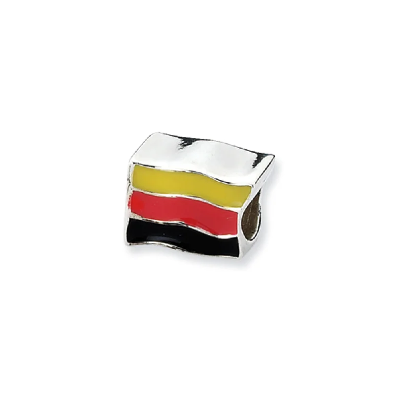 Sterling Silver Germany Flag Bead Charm