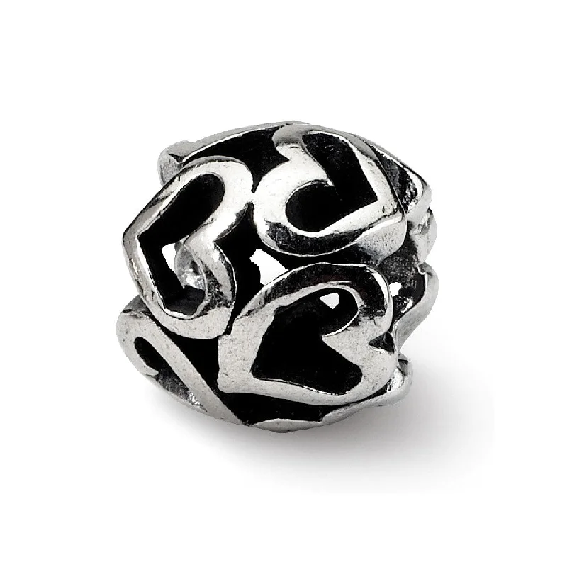 Sterling Silver Open Heart Bead Charm