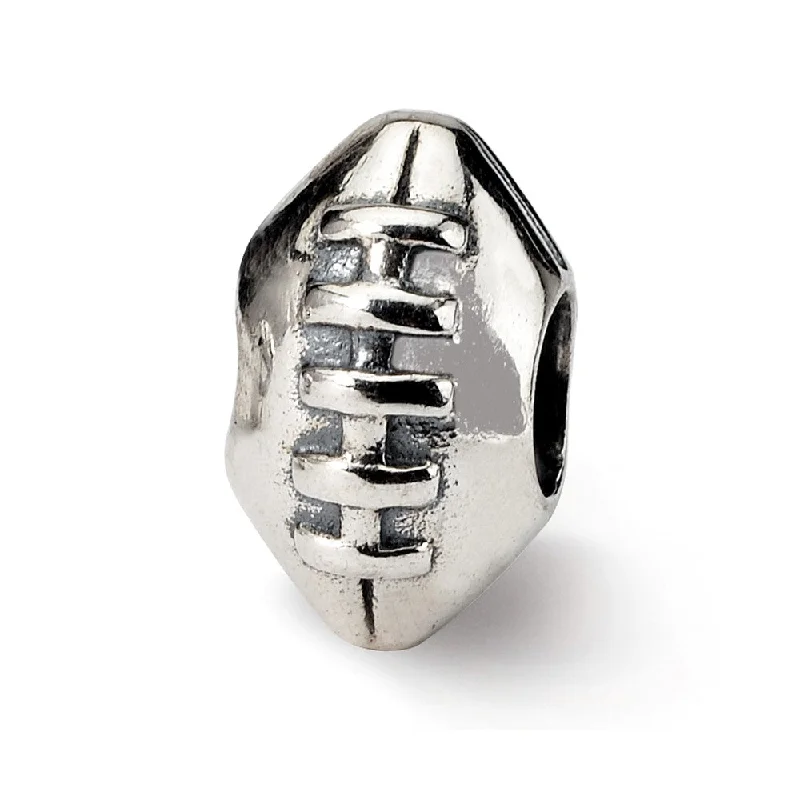 Sterling Silver Polished Football Bead Charm