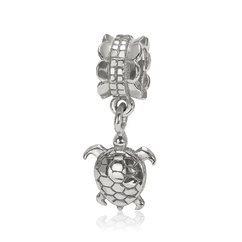 Sterling Silver Turtle Dangle Bead Charm