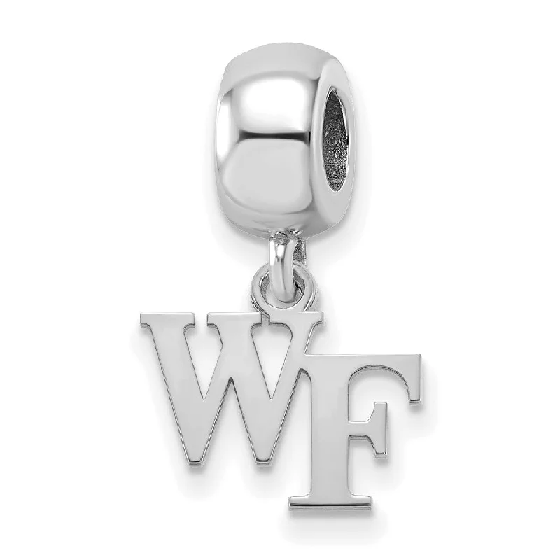 Sterling Silver Wake Forest University XS 'WF' Dangle Bead Charm