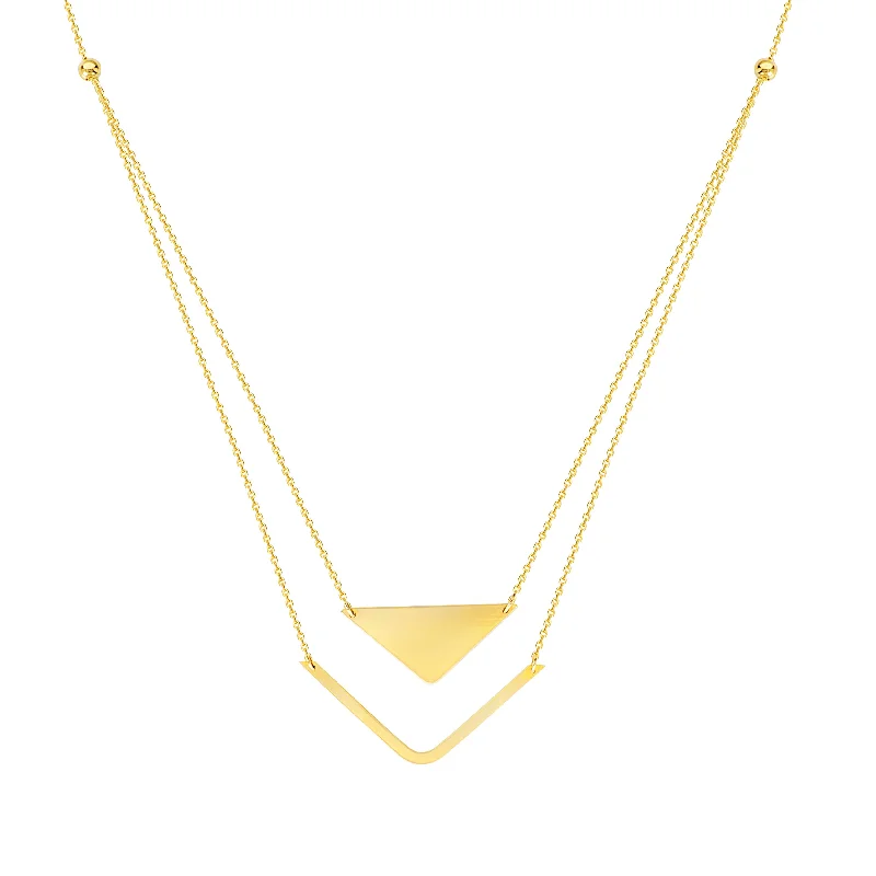 Triangle and Chevron Duo Adjustable Necklace