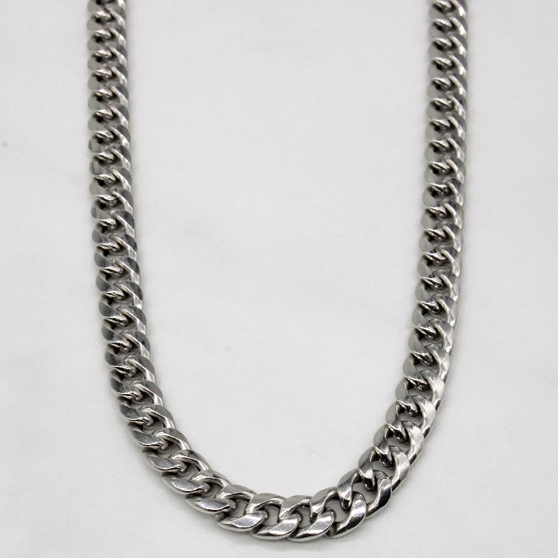 10k White Gold Cuban Link Chain | 22" |