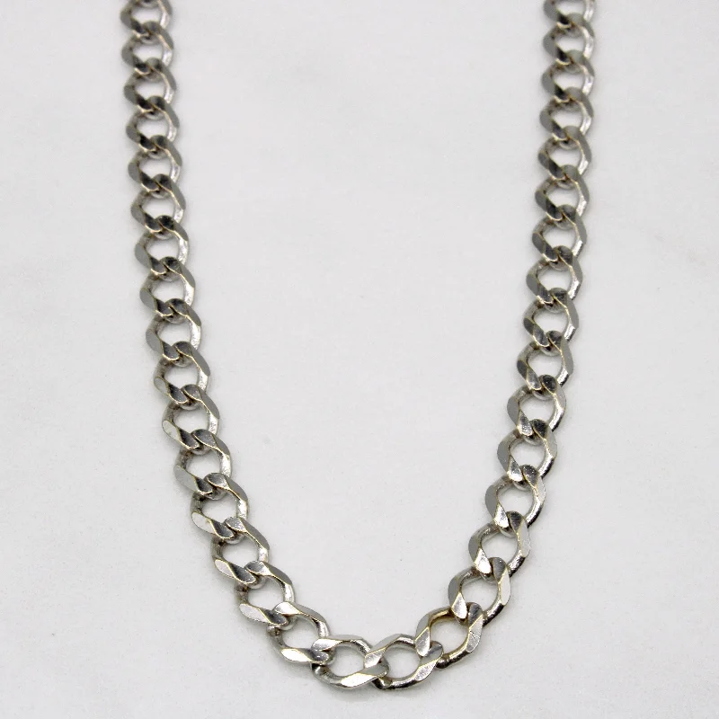 Italian 10k White Gold Curb Link Chain | 18" |