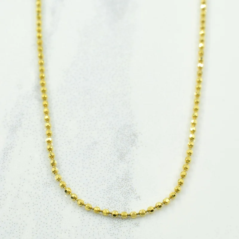 10k Yellow Gold Beaded Chain | 17.75"-20" |