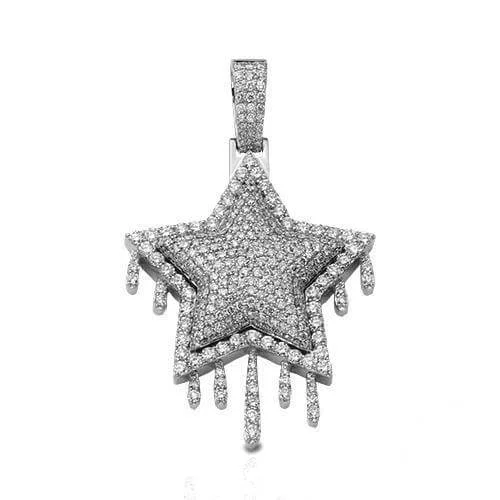 10KW 6.75CTW DIAMOND DRIPPING STAR PENDANT