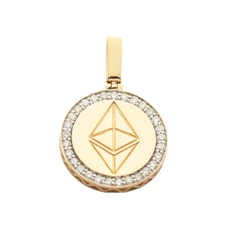 10KY 0.50CTW DIAMOND ETHERIUM LOGO MEDALLION