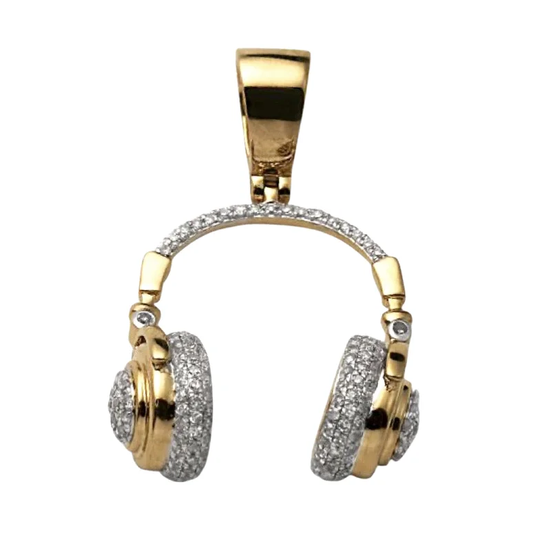 10KY 1.10CTW DIAMOND HEADPHONES PENDANT