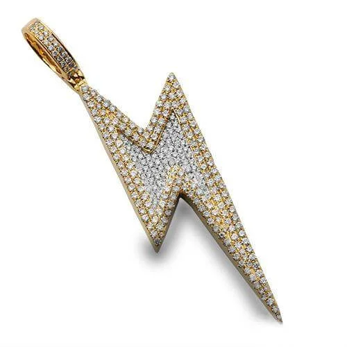 10KY 1.10CTW DIAMOND LIGHTNING BOLT PENDANT