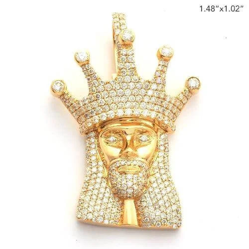 10KY 2.00CTW DIAMOND KING JESUS PENDANT