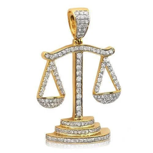 10KY 2.10CTW DIAMOND 'SCALES OF JUSTICE' PENDANT