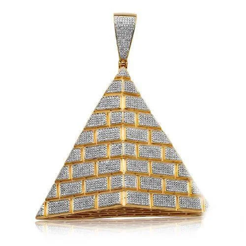 10KY 3.00CTW DIAMOND EGYPTIAN PYRAMID PENDANT