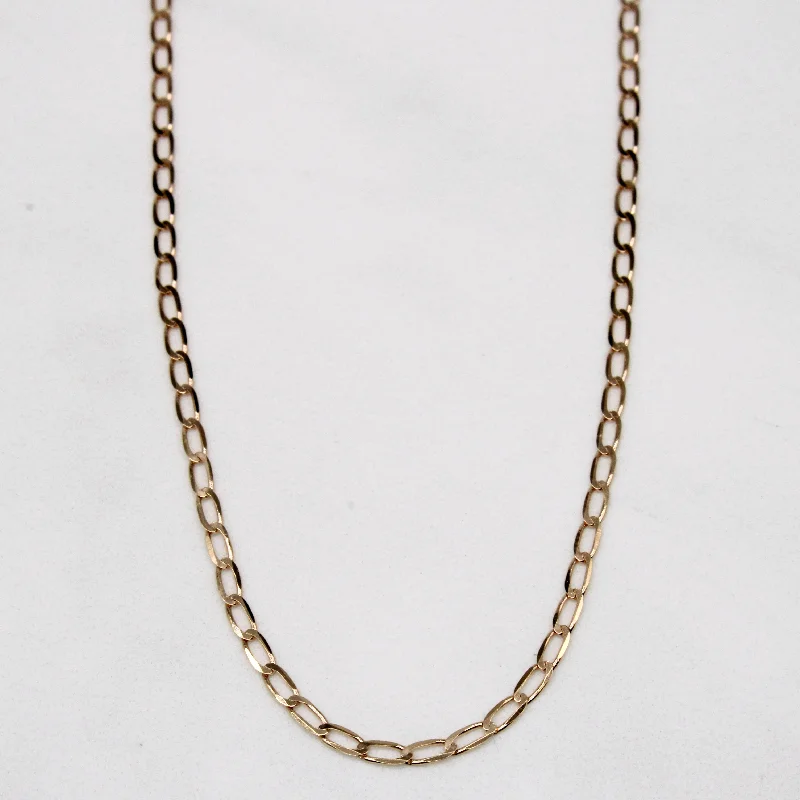 Italian 14k Rose Gold Elongated Curb Chain | 16" |