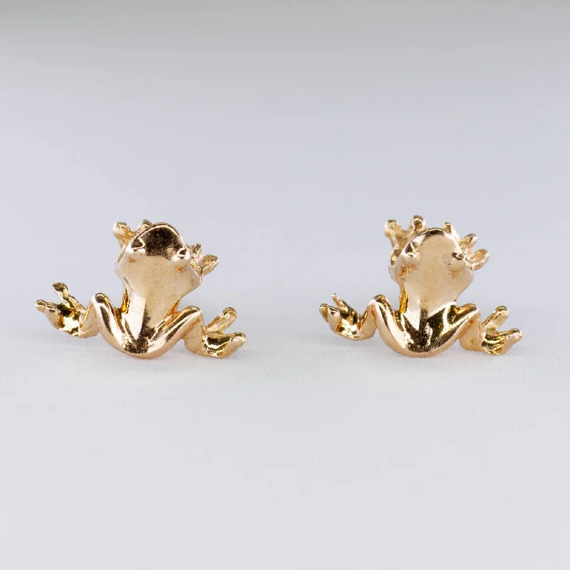 Limited-Stock Jewelry Sale – Shop Before It's Gone 14k Yellow Gold Frog Stud Earrings |